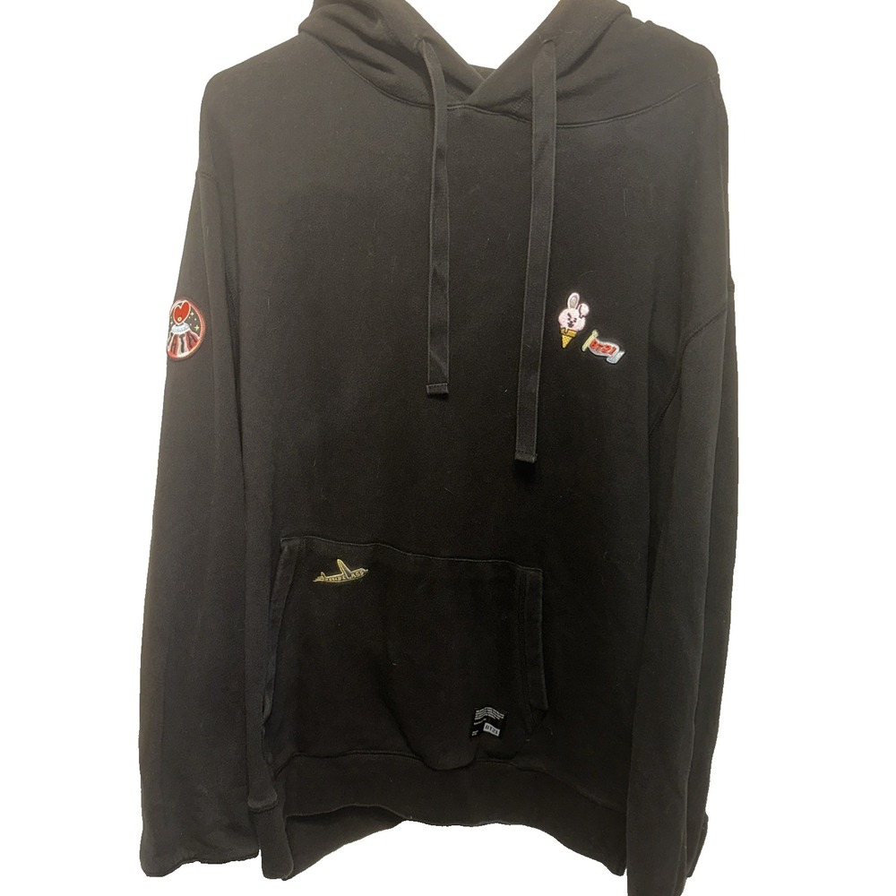 BT21 Hoodie Large Pullover Patches TATA Black BTS XL